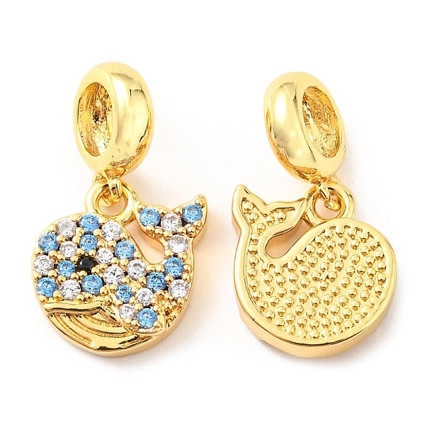 

PandaHall Brass Micro Pave Cubic Zirconia Pendents, Lead Free & Cadmium Free, Whale, Real 18K Gold Plated, 20mm, Pendent: 12x13x3mm, Hole...
