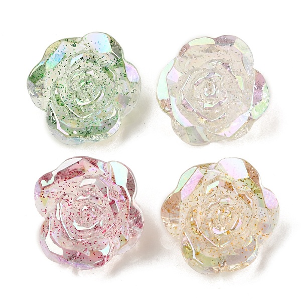 

PandaHall Transparent Acrylic Beads, with Glitter Powder, Flower, Mixed Color, 30.5x32x16mm, Hole: 3.6mm Acrylic Flower Multicolor