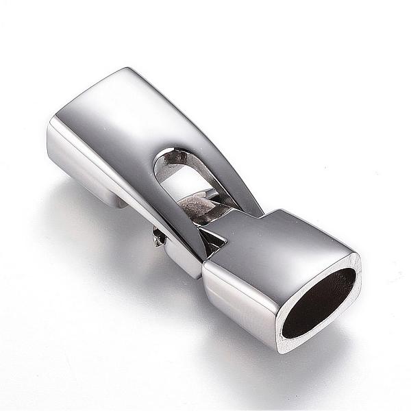 

PandaHall 304 Stainless Steel Snap Lock Clasps, Stainless Steel Color, 37x13x8.5mm, Hole: 10.5x6mm 304 Stainless Steel