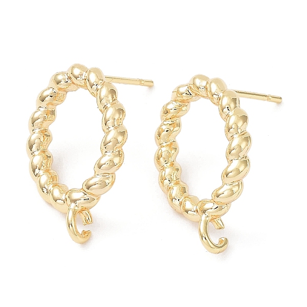 

PandaHall Brass Stud Earring Finding, with Vertical Loop, Oval, Real 18K Gold Plated, 18.5x12.5mm, Hole: 1.6~1.8mm, Pin: 0.7mm Brass Oval