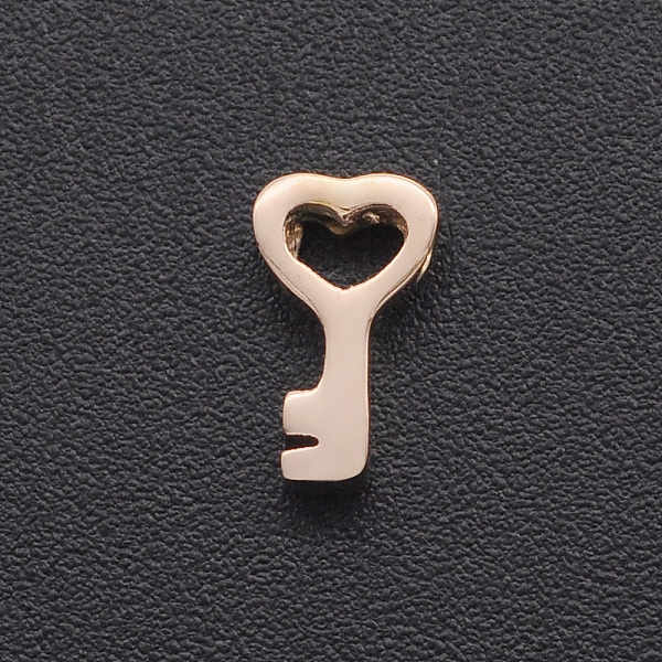

PandaHall 201 Stainless Steel Charms, for Simple Necklaces Making, Laser Cut, Skeleton Key, Rose Gold, 8x4.5x3mm, Hole: 1.8mm 201 Stainless...