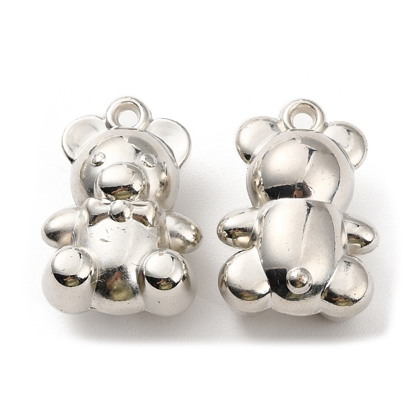 

PandaHall CCB Plastic Pendants, Bear Charm, Platinum, 31x21.5x14.5mm, Hole: 2.8mm Plastic Bear