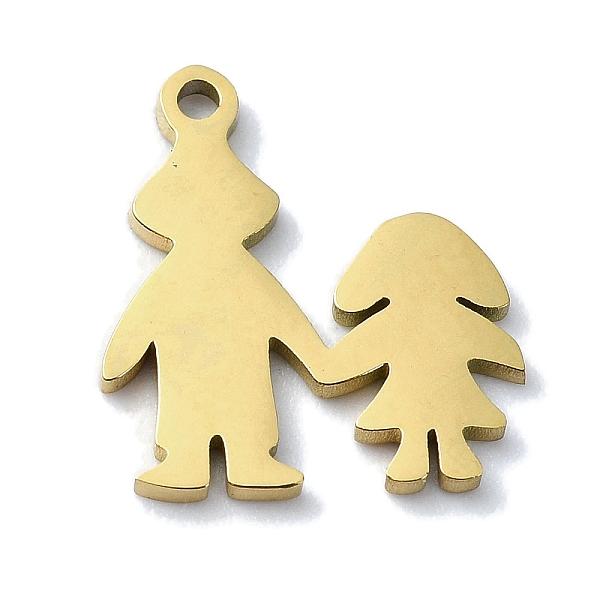 

PandaHall 304 Stainless Steel Charms, Laser Cut, Couple Charm, Golden, 14.5x13x1mm, Hole: 1.2mm 304 Stainless Steel Human