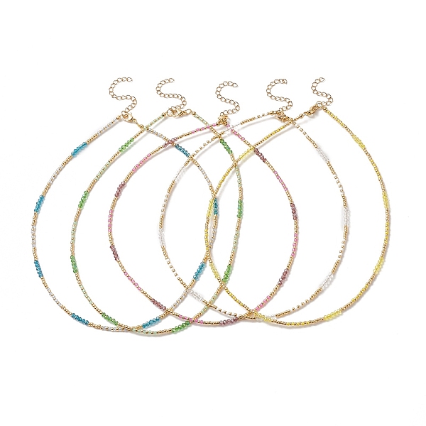 

PandaHall Glass Seed Beaded Necklaces for Women, Colorful, 15.75 inch(40cm) Glass