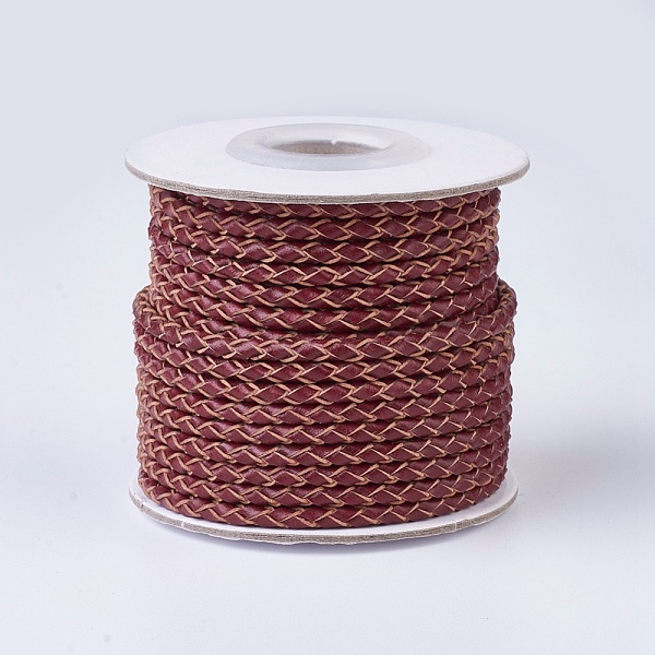 

PandaHall Braided Leather Cords, Round, Brown, 3mm, about 10yards/roll Leather Round Brown