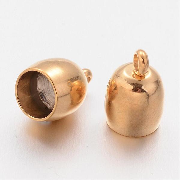 

PandaHall Ion Plating(IP) 304 Stainless Steel Cord Ends, End Caps, Oval, Golden, 11.5x8mm, Hole: 2mm, 6mm inner diameter 304 Stainless Steel