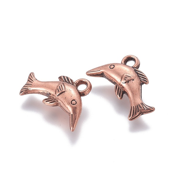 

PandaHall CCB Plastic Pendants, Dolphin, Red Copper, 13x21x5mm, Hole: 2mm Plastic Dolphin