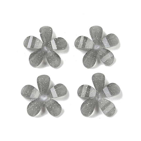 

PandaHall Translucent Epoxy Resin Glitter Powder Decoden Cabochons, Flower, Dark Gray, 10x10x2mm Epoxy Resin Flower