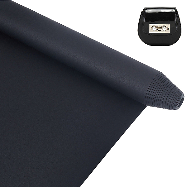 

PandaHall WADORN Waterproof PVC Fabric Material, 78.74x11.81" Large PVC Fabric DIY Handicraft Sewing Fabric for Purse Handbag Decorative..., Black