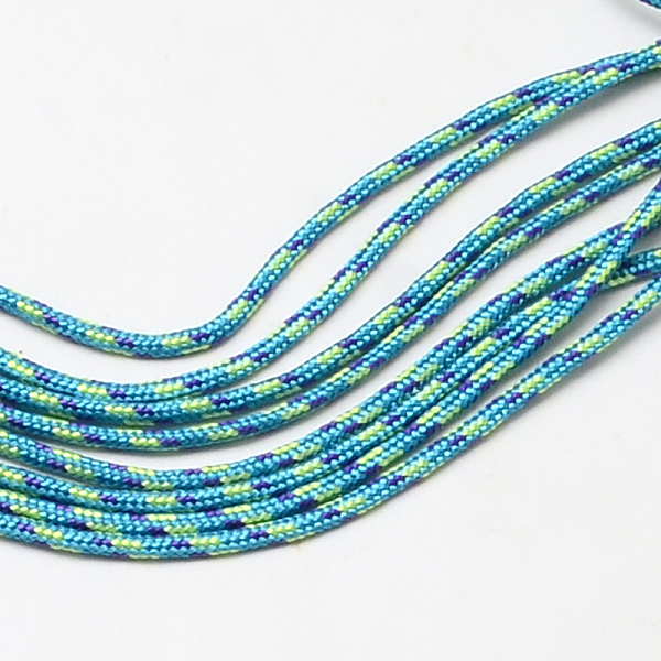 

PandaHall Polyester & Spandex Cord Ropes, 1 Inner Core, Deep Sky Blue, 2mm, about 109.36 yards(100m)/bundle Polyester Blue