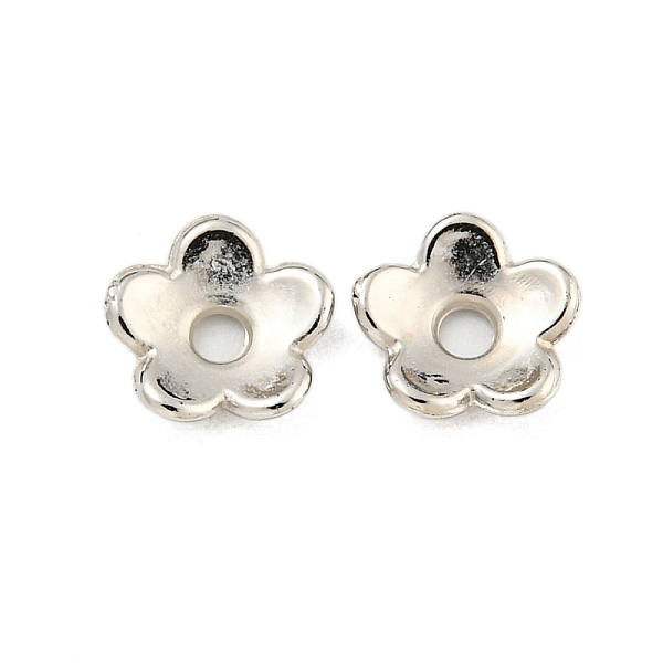 

PandaHall CCB Plastic Bead Caps, 5-Petal Flower, Platinum, 6x1.5mm, Hole: 1.4mm Plastic