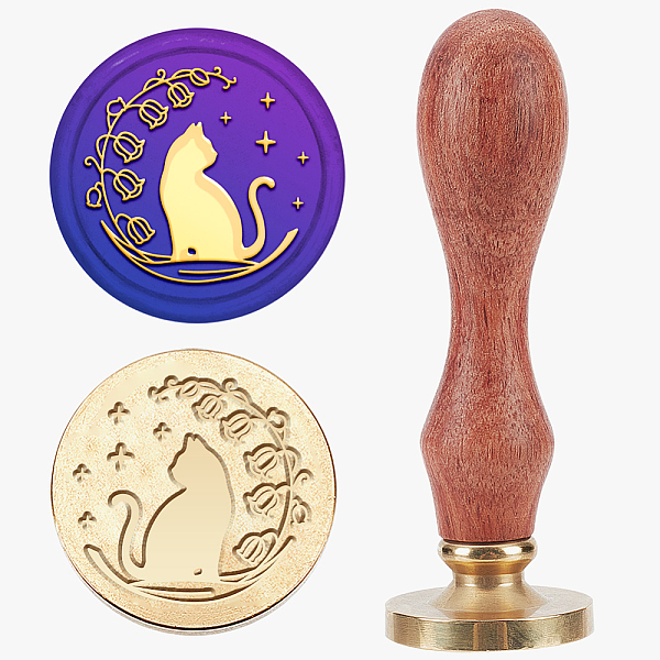 

PandaHall Wax Seal Stamp Set, Sealing Wax Stamp Solid Brass Head, Wood Handle Retro Brass Stamp Kit Removable, for Envelopes Invitations...