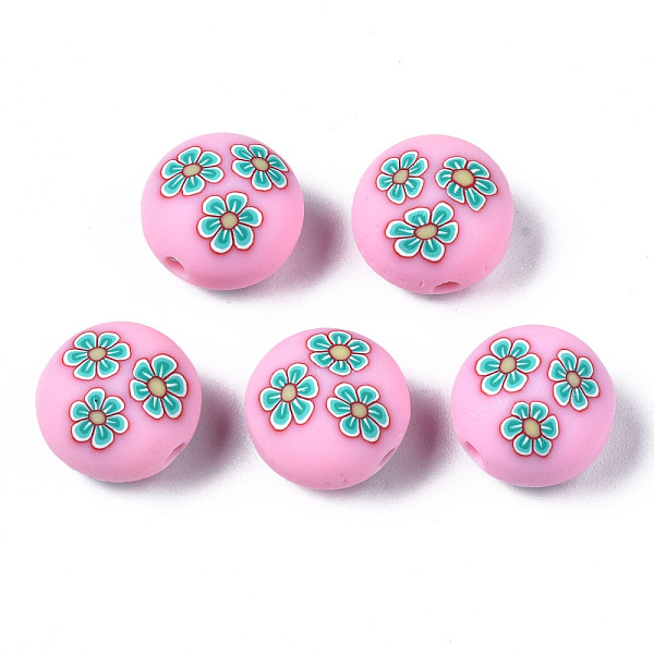 

PandaHall Handmade Polymer Clay Beads, for DIY Jewelry Crafts Supplies, Flat Round with Flower, Pearl Pink, 12x8.5mm, Hole: 1.6mm Polymer...