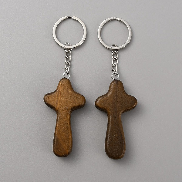 

PandaHall Natural Wood Pendant Keychain, with Iron Key Ring, for Handbag Backpack Car Key Decoration, Religion, Saddle Brown, 11.9cm Wood...