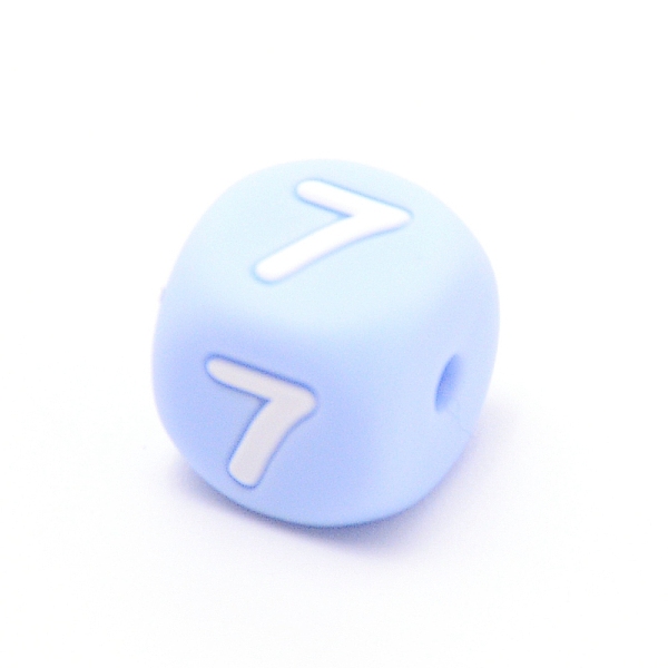 

PandaHall Silicone Beads, for Bracelet or Necklace Making, Arabic Numerals Style, Light Sky Blue Cube, Num.7, 10x10x10mm, Hole: 2mm Silicone...