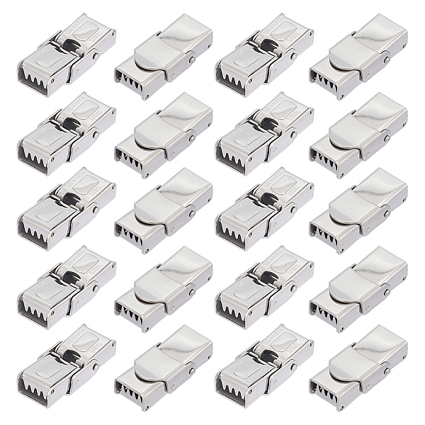

PandaHall Unicraftale 20Pcs Rectangle 201 Stainless Steel Watch Band Clasps, Stainless Steel Color, 25x12x7mm, Hole: 3x8mm 201 Stainless...