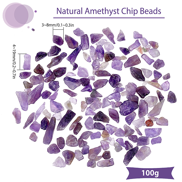 

PandaHall SUNNYCLUE 1 Box 100g Amethyst Chip Beads Chakra Chip Stones Irregular Gemstones Healing Energy Polishing Crystal Pieces for...