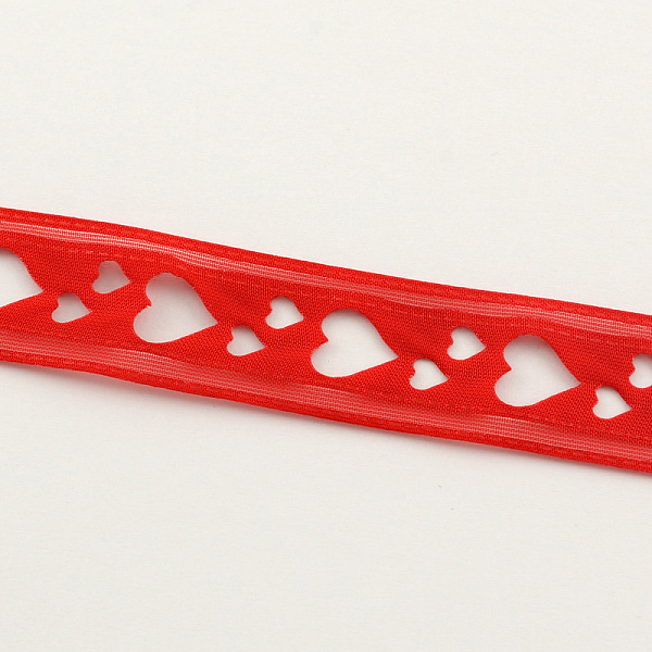 

PandaHall Heart Pattern Single Face Satin Ribbon, Polyester Ribbon, Red, 7/8 inch(22mm), about 20yards/roll(18.288m/roll) Polyester Heart...