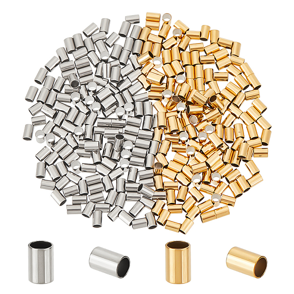 

PandaHall Unicraftale 300Pcs 2 Colors Ion Plating(IP) 304 Stainless Steel Beads, Column, Mixed Color, 3x2mm, Hole: 1.6mm, 150pcs/color 304...