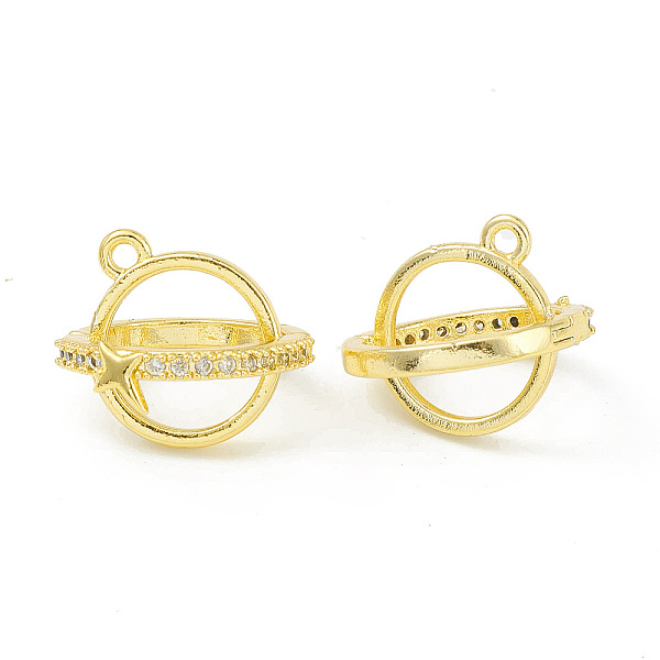 

PandaHall Rack Plating Brass Pave Clear Cubic Zirconia Bead Cage Pendants, Planet Charms with Star, Cadmium Free & Lead Free, Long-Lasting...