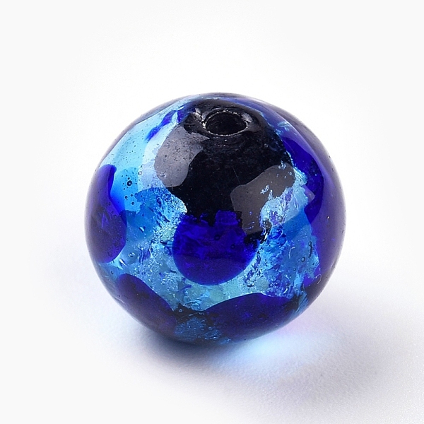 

PandaHall Glow in the Dark Luminous Style Handmade Silver Foil Glass Round Beads, Mixed Color, 10mm, Hole: 2mm Silver Foil Round Multicolor