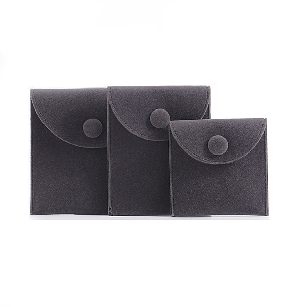 

PandaHall Velvet Jewelry Bags, Jewelry Storage Pouches with Snap Button, Square, Light Grey, 7x7x1cm Velvet Square