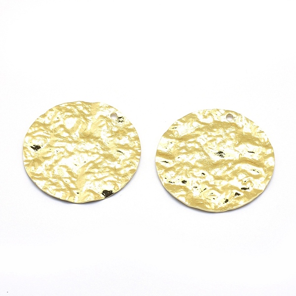 

PandaHall Brass Pendants, Lead Free & Cadmium Free & Nickel Free, Flat Round, Bumpy, Real 18K Gold Plated, 30x1.5mm, Hole: 1mm Brass Flat...