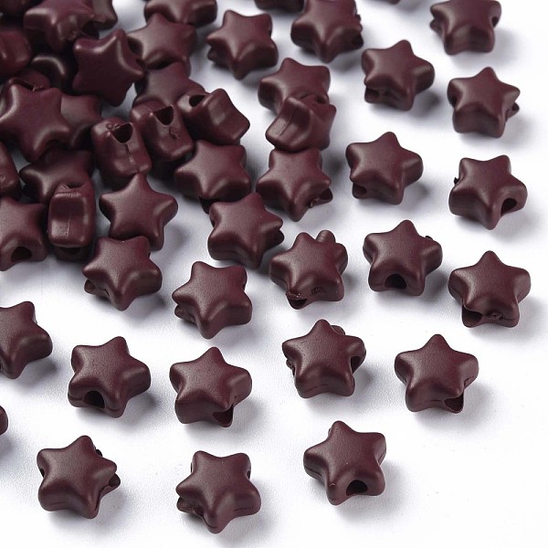 

PandaHall Spray Painted Acrylic Beads, Star, Dark Red, 8.5x9.5x5mm, Hole: 2mm, about 2050pcs/500g Acrylic Star