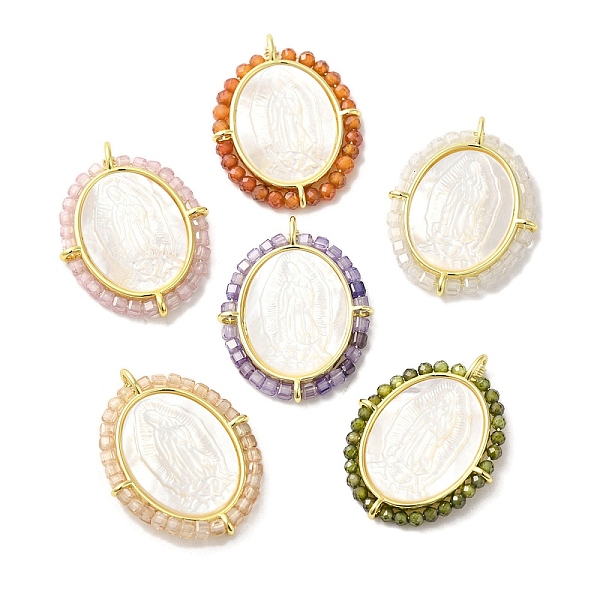 

PandaHall Rack Plating Brass Micro Pave Cubic Zirconia & Shell Pendants, Long-Lasting Plated, Cadmium Free & Lead Free, Real 18K Gold Plated..., Multicolor