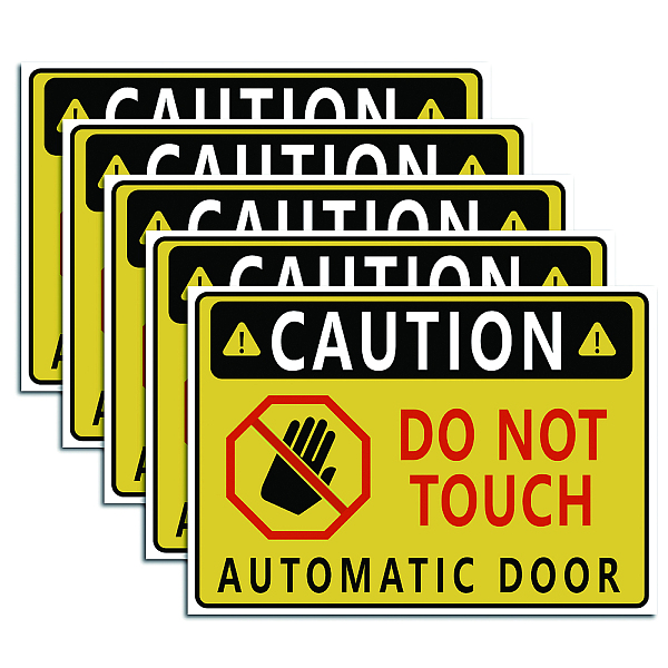 

PandaHall CRASPIRE 5PCS Do Not Touch Automatic Door Notice Sign Security Self Adhesive Warning Stickers 6.9"X9.8" Vinyl Sticker for Car...