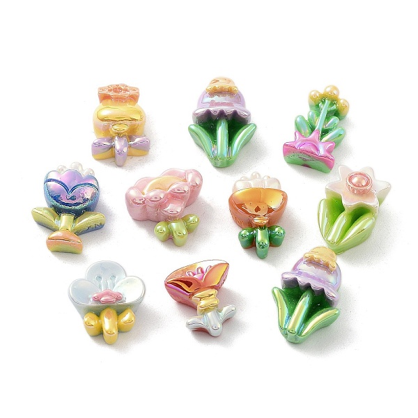 

PandaHall Spring Theme Opaque Resin Decoden Cabochons, AB Color, Flower Mixed Shapes, Mixed Color, 13~15.5x11~13.5x6~7.5mm Resin Flower..., Multicolor