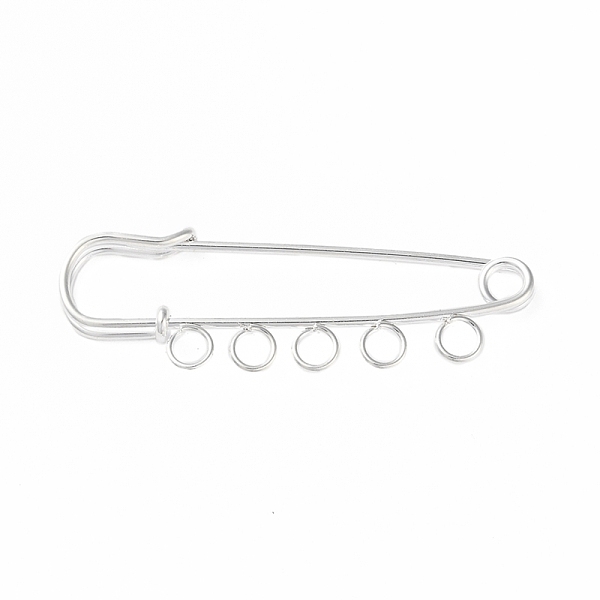 

PandaHall Iron Brooch Findings, 5-Holes Kilt Pins for Lapel Pins Makings, Silver, 49x16.5x4.5mm, Hole: 3.5mm Iron