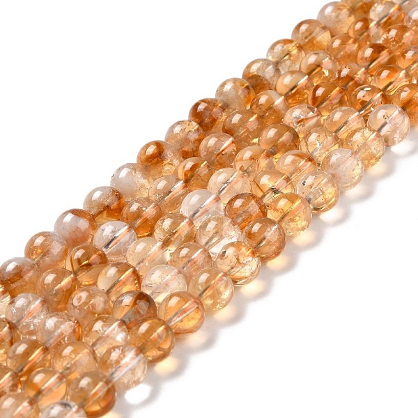 

PandaHall Natural Citrine Bead Strands, Round, 8~8.5mm, Hole: 1mm, about 48pcs/strand, 15.16''(38.5cm) Citrine Round