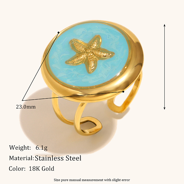 304 Stainless Steel and Enamel Cuff Rings