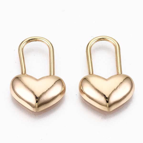 

PandaHall Brass Padlock Pendants, Nickel Free, Heart Lock, Real 18K Gold Plated, 21x13x3.5mm, Hole: 11x5.5mm Brass Heart