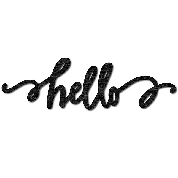 

PandaHall Laser Cut Basswood Welcome Sign, Wall Sculpture Hanging Decoration, for Home Gallery Office, Word Hello, 90x300x5mm Wood Word