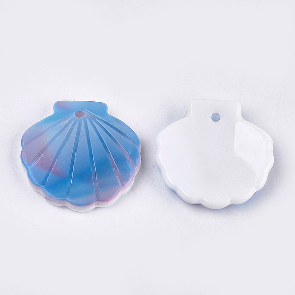 

PandaHall Cellulose Acetate(Resin) Pendants, Shell, Dodger Blue, 18.5x18.5x3.5mm, Hole: 1.2mm Cellulose Acetate Shell Shape Blue