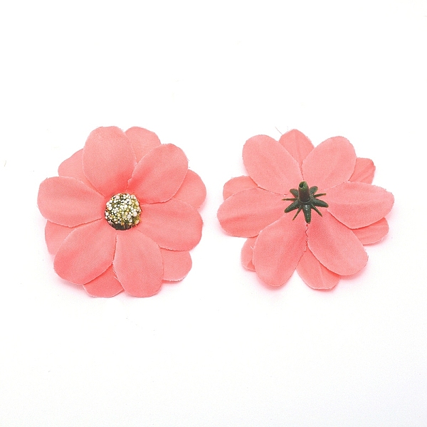 

PandaHall Handmade Silk Cloth Sunflower, Artificial Flower Plastic Head, For Wedding Party Decoration, Salmon, 55~58x15mm, Hole: 2.5mm..., Red