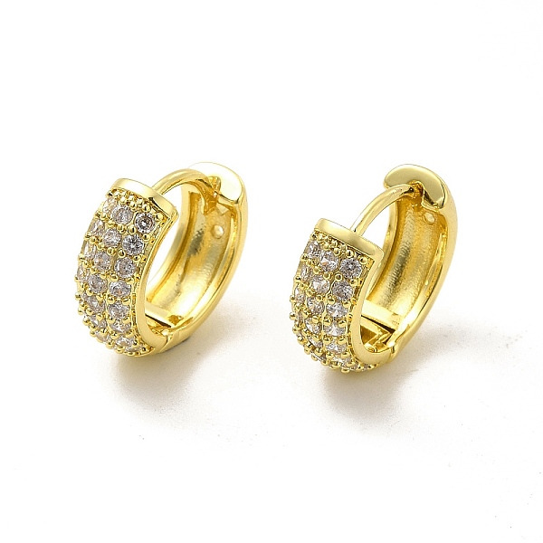 

PandaHall Clear Cubic Zirconia Hoop Earrings, Brass Jewelry for Women, Light Gold, 13.5x15x5mm, Pin: 0.8mm Cubic Zirconia Round Clear