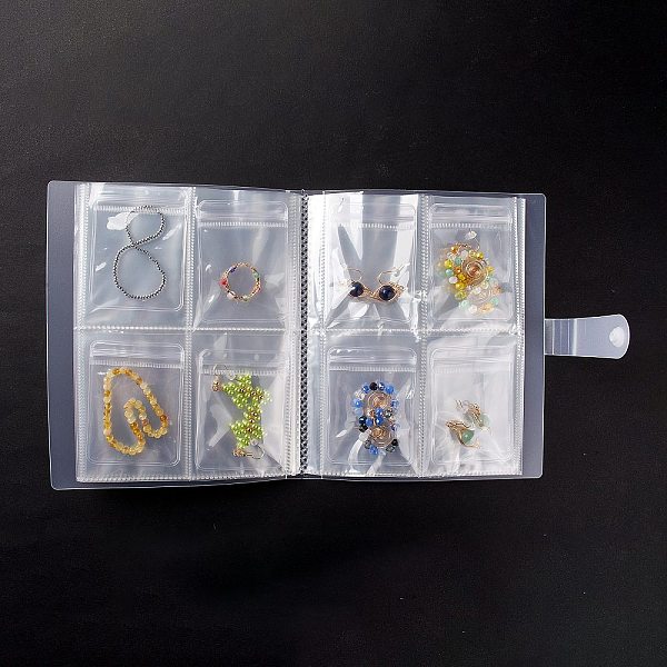 

PandaHall Transparent Jewelry Organizer Storage Books, Jewelry Storage Album with 50Pcs Zip Lock Bags, Holder for Rings Earring Necklaces..., Clear