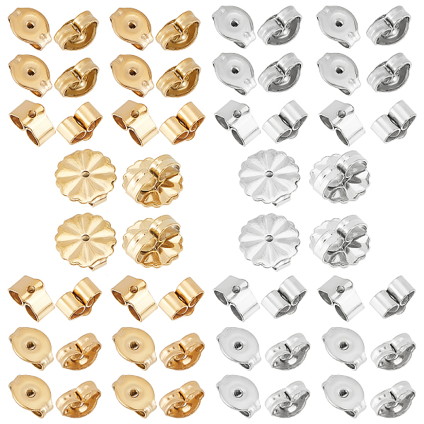 

PandaHall Unicraftale 80Pcs 8 Styles Ion Plating(IP) 304 Stainless Steel Ear Nuts, Butterfly Earring Backs for Post Earrings, Mixed Color...