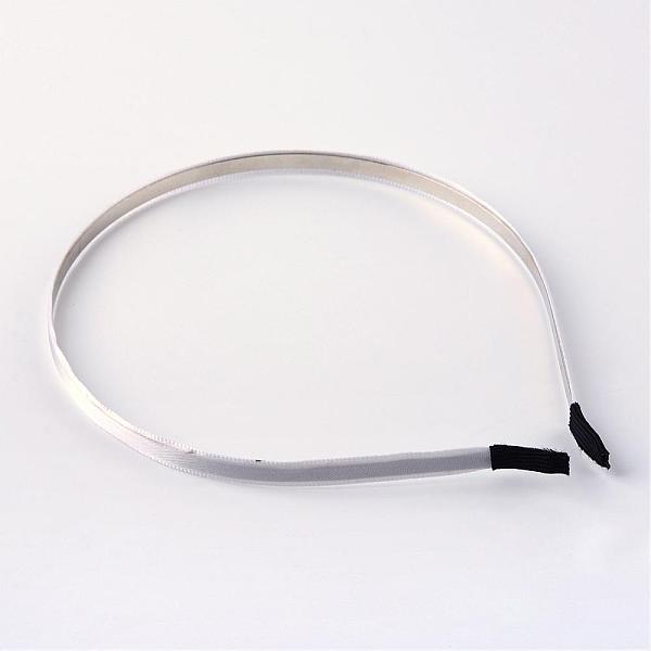 

PandaHall Hair Accessories Iron Hair Bands, with Grosgrain Ribbon, White, 126.5mm Iron White