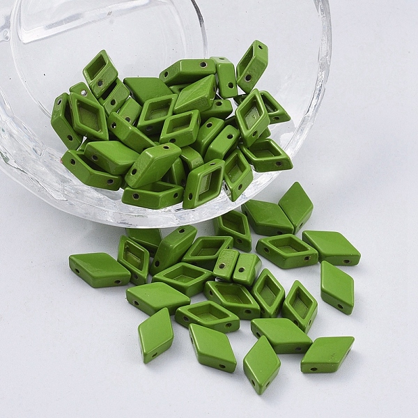 

PandaHall Spray Painted Alloy Multi-Strand Links, For Tile Elastic Bracelets Making, Rhombus, Lime Green, 12x7x3.5mm, Hole: 0.8mm Alloy...