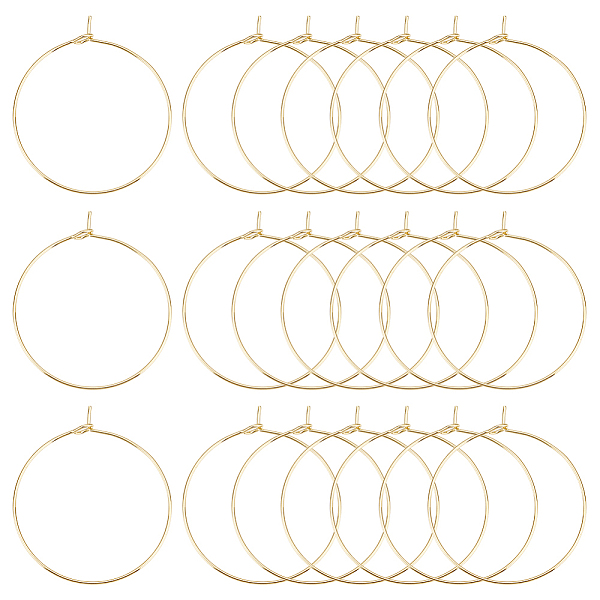 

PandaHall Unicraftale 304 Stainless Steel Hoop Earring Findings, Wine Glass Charms Findings, Golden, 21 Gauge, 35x30x0.7mm, 100pcs/box 304...