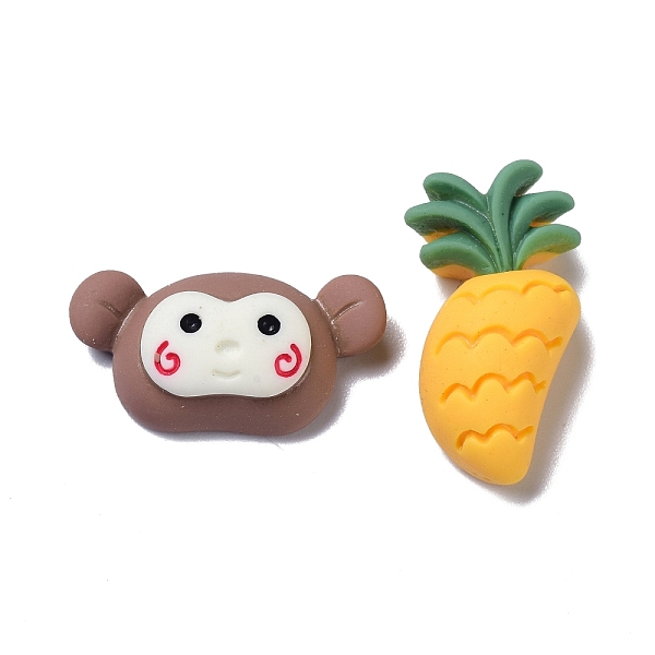 

PandaHall Opaque Resin Cabochons, for DIY Decoration, Monkey & Pineapple, Mixed Color, Monkey: 11.5x22x7mm, Pineapple: 22.5x12x8mm Resin..., Multicolor