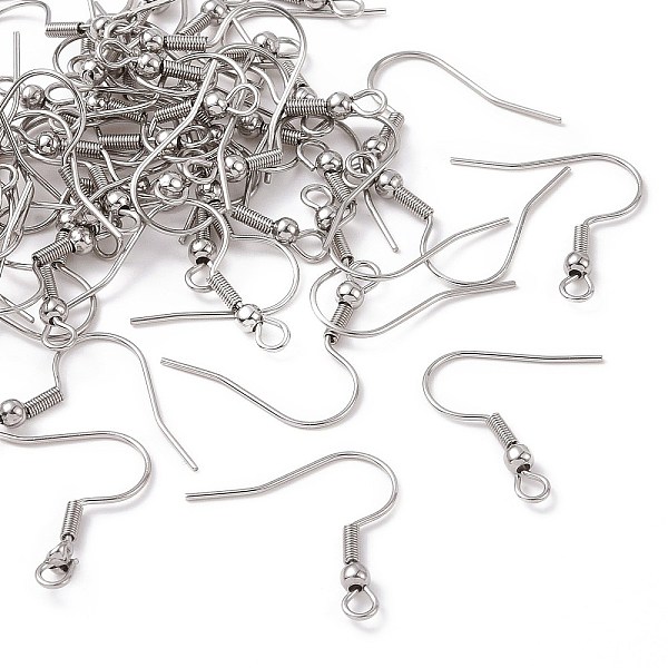 

PandaHall 304 Stainless Steel Earring Hooks, with Horizontal Loop, Stainless Steel Color, 22mm, Hole: 2mm, 21 Gauge, Pin: 0.7mm 304...