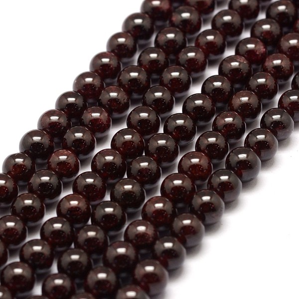

PandaHall Natural Garnet Bead Strands, Round, 6.5mm, Hole: 1mm, about 63pcs/strand, 15.3 inch Garnet Round