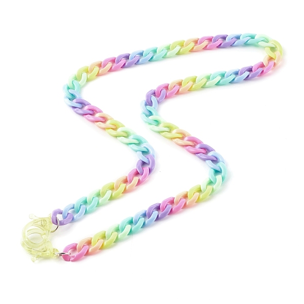 

PandaHall Personalized Rainbow Acrylic Curb Chain Necklaces, Eyeglass Chains, Handbag Chains, with Plastic Lobster Claw Clasps, Colorful...