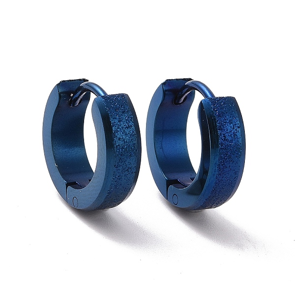 

PandaHall 304 Stainless Steel Thick Hoop Earrings for Men Women, Blue, 12.5x13x4mm, Pin: 0.8mm 304 Stainless Steel Round