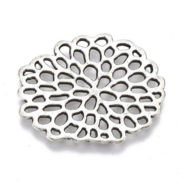 

PandaHall Tibetan Style Alloy Filigree Joiners Links, Cadmium Free & Lead Free, Flower, Antique Silver, 26.5x32x1.5mm, about 250pcs/1000g...
